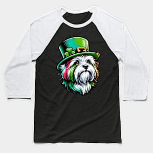 Maltese Dog Enjoys Saint Patrick's Day Festivities Baseball T-Shirt